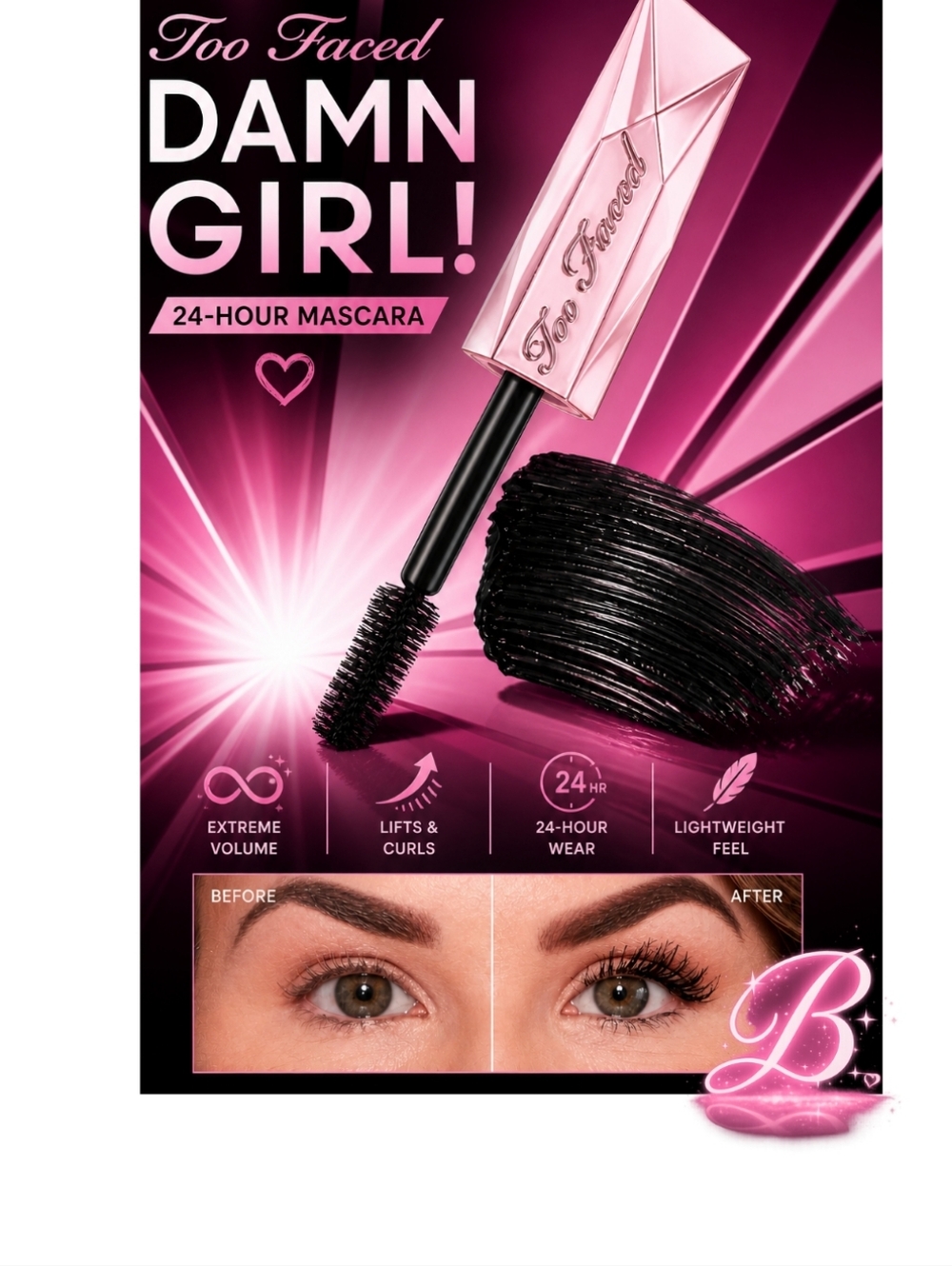 Too Faced Damn Girl! Mascara - Mini - NIB